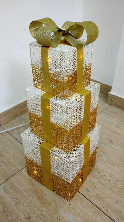 CAJA DE REGALOS NAVIDEÑOS X 3 PCS