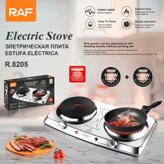 COCINA ELECTRICA RAF DE 2 HORNILLAS R.8205 DE 1000W