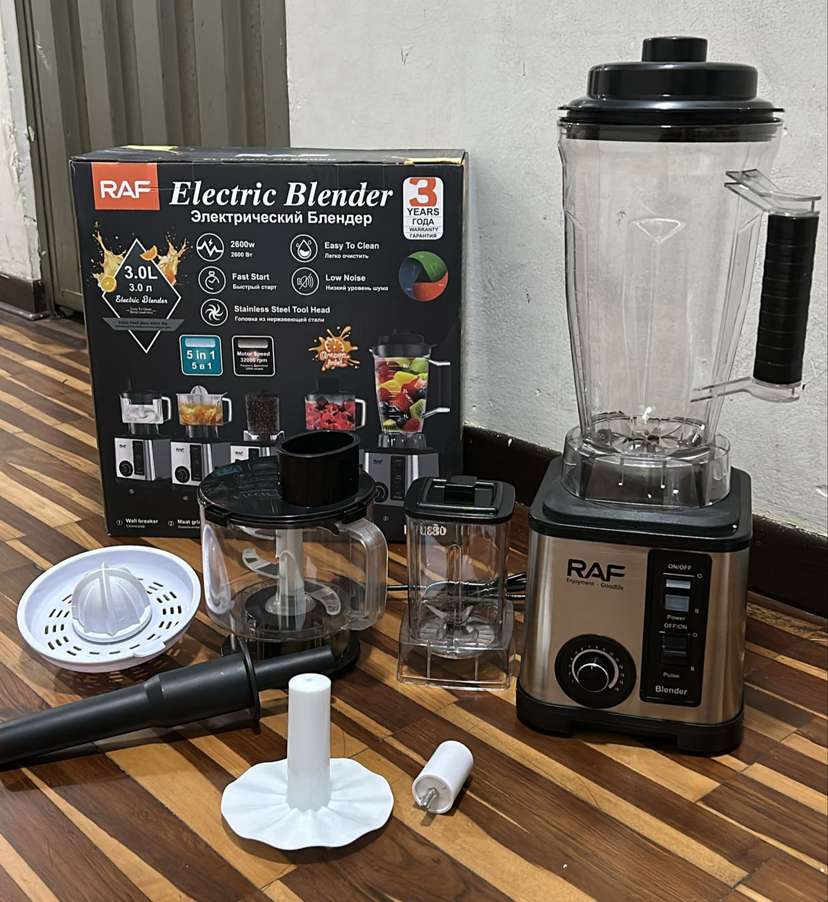 LICUADORA RAF ELECTRICA 5 EN 1 3LT 2600W