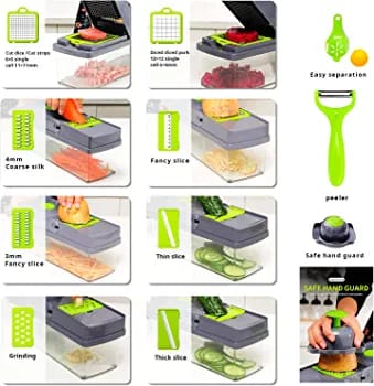 PICADOR RAYADOR VEGGIE SLICER 14PCS