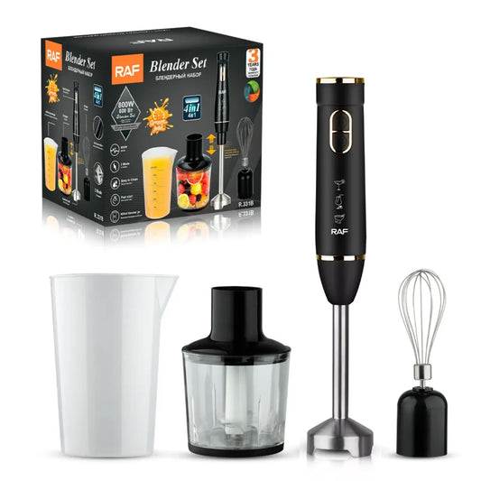 BATIDORA & LICUADORA DE INMERSIÓN RAF 4 EN 1 – R.368B | 800W POTENCIA